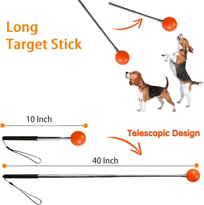 Training Kit - 1 Target Stick, 1 Training Clicker, 1 Whistle - Dog Training Equipment Tools, Cat Toilet Trainer Kit, Agility Training Lure Course For Dogs, Kitten Puppy Behavior Aids Trick (B Type)