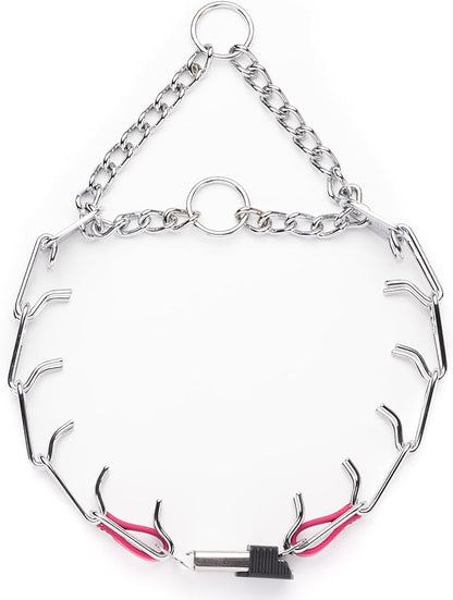 Herm Sprenger Chrome Plated Steel Dog Collar with Quick Release ClicLock Buckle O-Ring Biothane Insert Training Collar Made in Germany (Passionfruit Pink, 22in x 3.0mm(Neck Size up to 18-19in))