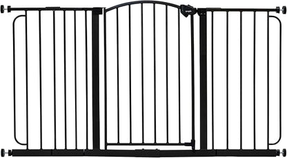 Regalo Safety 30.5-58" Extra Wide Arch Baby Gate with Door, Pressure Mount Walk Through Gate for Doorways & Bottom of Stairs, Babies, Toddlers & Pets, Tested & Safe, American Designed, American Owned