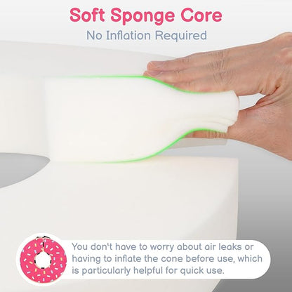 Sponge Dog Cone After Surgery, No Inflation Required Dog Donut Collar to Stop Licking, Inflatable Cone Alternatives for Large Pets, Soft Recovery Collar with Protective Shield (Donut, XL)