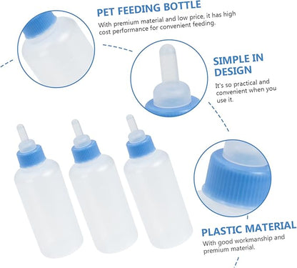 SUPVOX 3Pcs Pet Feeding Bottles for Newborn Kittens and Puppies Leak Resistant Milk Feeders with Capacity Lightweight and Portable Pet Supply Kit for Home Use