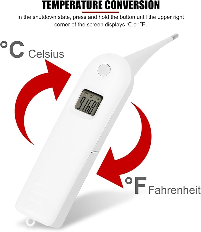 EVTSCAN Professional Pet Veterinary Thermometer, LCD Display Fast Digital Thermometer for Livestock Pigs Cattle Sheep Dogs Horse