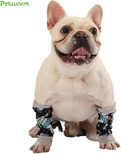 PetWarm Dog Recovery Sleeve 4pcs Set, Dog Leg Sleeve, Ideal for Comfort and Support During Pet Recovery, Suitable for Active or Support Recoverying Pet Use, Grey, L