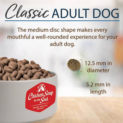 Chicken Soup for The Soul All Natural Premium Adult Dry Dog Food, Real Meat First Ingredient, No by-Products, Supports Gut & Immune Health, Chicken, Turkey & Brown Rice, 40lb