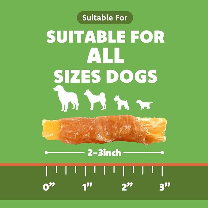 MON2SUN Chicken Wrapped Sweet Potato Dog Treats for All Breeds, Rawhide-Free Soft Chews for Training, No Artificial Colors, 25 oz