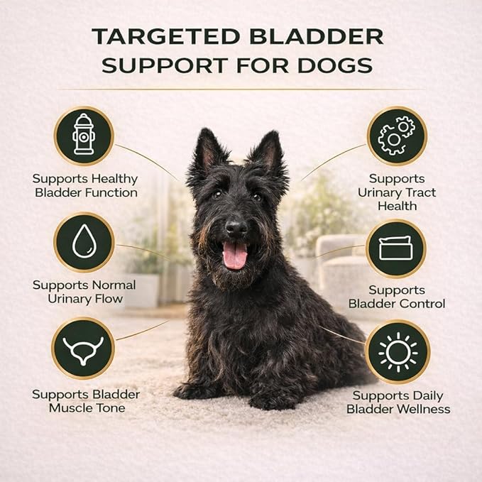 VetriScience Bladder Health Soft Chews for Dogs Bladder Control Supplement & Urinary Support - Incontinence Support Formula with Soy Protein & Red Clover, Chicken Flavor, 60 Count