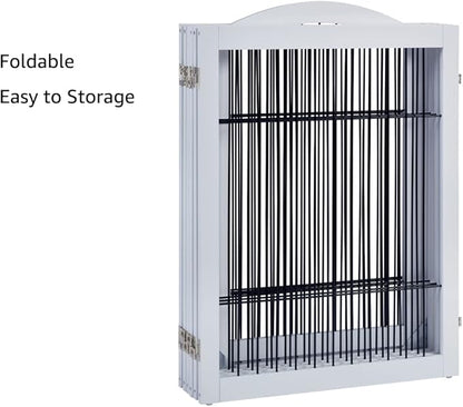 unipaws 144" Extra Wide Dog Gate and Pet Playpen, Free Standing Tall Dog Fence with Walk Through Door, Barriers for Home, Use as Indoor Dogs Cats Pen, Rabbit Pen, White