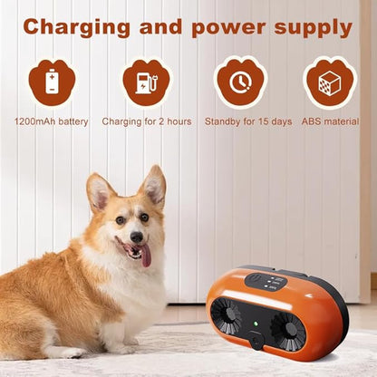 Ultrasonic Dog Bark Deterrent Devices,Anti Barking Device,Dog Barking Silencer,3 Modes Anti Dog Barking Device,Waterproof,Bark Box Indoor Outdoor for Dogs Training & Behavior Aid,Yellow