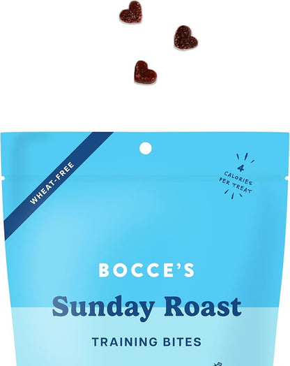 Bocce's Bakery Sunday Roast Training Treats for Dogs – Natural, Low-Calorie, Wheat-Free Training Bites Made with Real Ingredients and Baked in The USA – Chicken & Pumpkin Recipe (2 Pack Bundle)