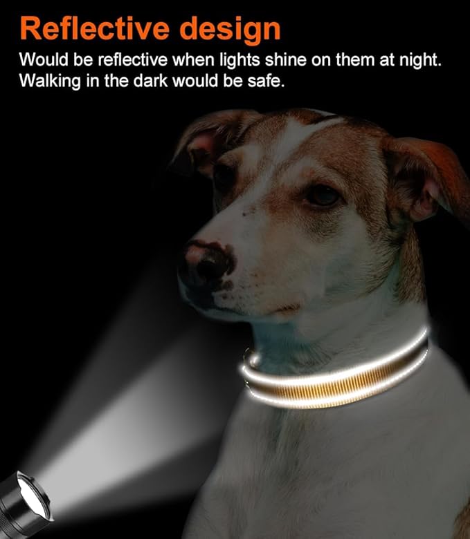Joytale Reflective Dog Collar, Soft Neoprene Padded, Metal D-Ring, Nylon Pet Collar Adjustable for Puppy and Small Dogs, Khaki, XS
