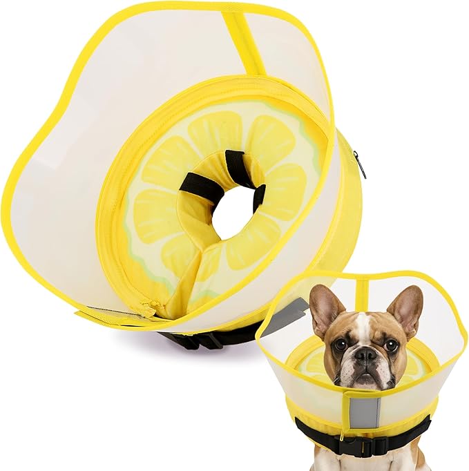 Soft Dog Cone Collar, Inflatable Cones Alternative After Surgery with Anti-Lick Shield, for Large/Medium/Small Dogs to Stop Licking, Elizabethan Neck Ecollars of Shame, Comfy Pillow E Recovery