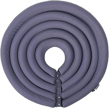 Dog Cone Collar, Inflatable Dog Neck Donut Collar Alternative After Surgery, Soft Protective Recovery Cone for Small Medium Large Dogs and Cats Puppies - Alternative Collar (Grey,S)