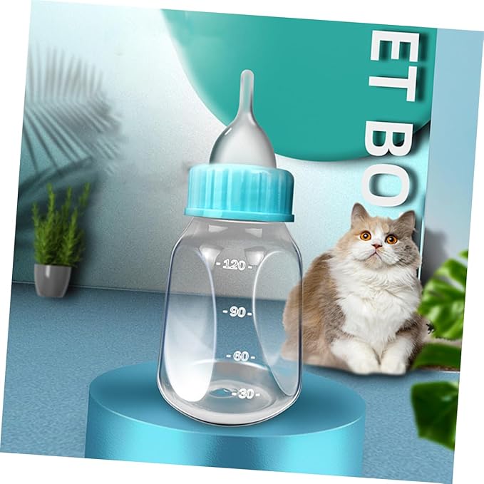 2pcs Pet Feeder Kit Kitten Nursing Bottles Silicone Cat Milk Bottle for Newborn Animals Container