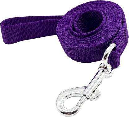 Nylon Dog Training Leash, Traction Rope, 4Ft /5 Foot /6 Feet Long, 5/8 inch 3/4 Inch 1 Inch Wide, for Small and Medium Dogs (3/4'' x 4 F, Purple)