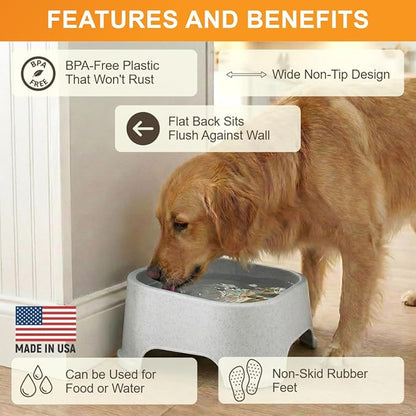 Neater Pet Brands Extra Large Water Bowl for Dogs, Outdoor Dog Water Bowl (1.25 Gallon XL Capacity), Big Trough Style Food Dish for Indoors or Outside, No Spill Large Dog Bowls, Vanilla Bean