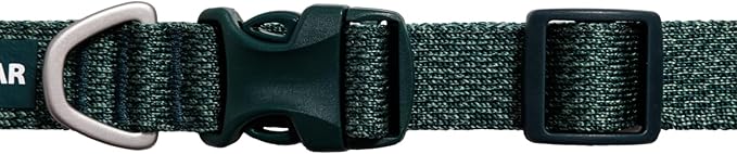 Ruffwear, Front Range Flex Dog Collar, Soft Engineered Knit for Everyday Walks, Lightweight Adjustable with Aluminum V-Ring, Integrated ID Tag Silencer, Quick Release Buckle, Deep Teal, 9"-11"