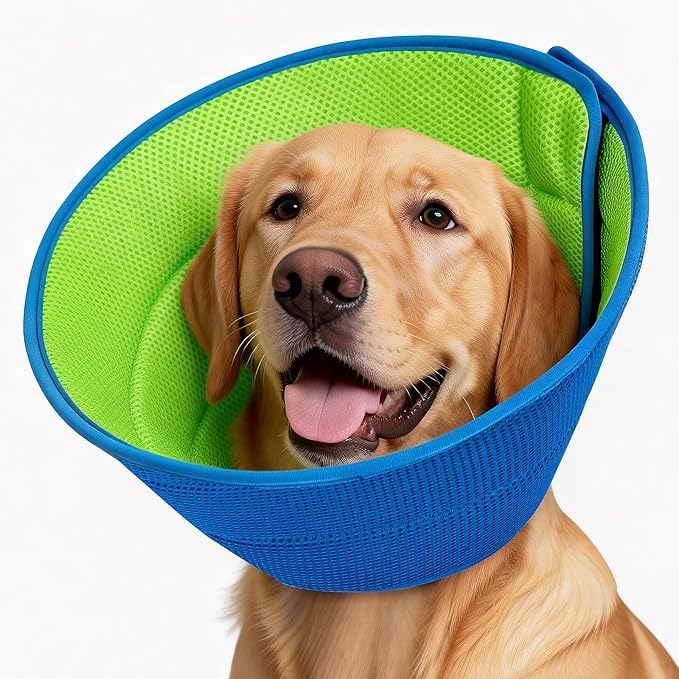 Dog Cone Collar Soft Cone for Dogs Dirt-Resistant and Washable Soft Dog Elizabethan Collars for Small Large Medium Dogs After Surgery Recovery Collars (Blue, XL (Neck: 18.5-20.9"))