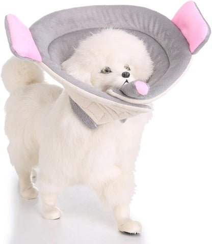 Pet Recovery Collar,Dog Protective E-Collar Soft Dog Cone Breathable Secure Lovely Collar for Puppy Small Medium Dogs (S-Neck: 30-33cm, Elephant)