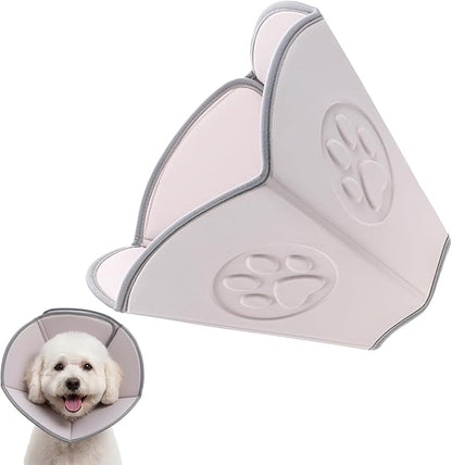 Soft Dog Cone Collar with Massage Points, Adjustable Recovery Collar for Large Dogs After Surgery to Stop Licking, Soothing Pet Cone for Wound Healing (Gray)