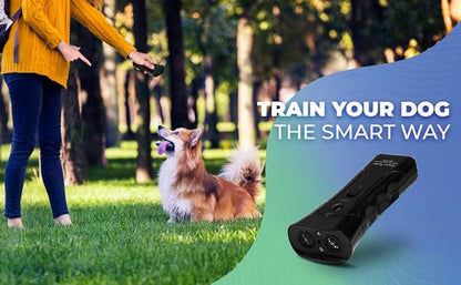 Bark Be Gone Barking Deterrent Device – Stop Barking & Repel Aggressive Pets – Humane Training Tool, Anti Barking Device Outdoor Indoor, Bark Control, No Shock Collar Alternative, Portable LED
