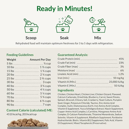 ULTIMATE PET NUTRITION Nutra Complete Freeze Dried Raw Dog Food, Veterinarian Formulated with Antioxidants, Prebiotics & Amino Acids (3 Pound, Chicken)