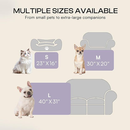 Luciphia 1 Pack 3 Dog Printed Fleece Pet Blankets Washable，Soft Warm Throw Covers for Crate Couch Bed，Cozy Puppy Essentials for Dogs and Cats，Purple/Grey/Khaki, Large (41x31 inch)