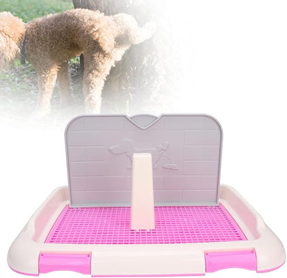 TITA-DONG Puppy Training Toilet Tray, Cat Potty Fence, Dog Scheduled Urination Pad Holder for Small and Medium Dogs (Pink)