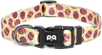 QQPETS Adjustable Soft Dog Collar: Print Flower Pink Multicolor Cute Patterns for XS Small Medium Large Pet Girl Boy Puppy Walking Running Training