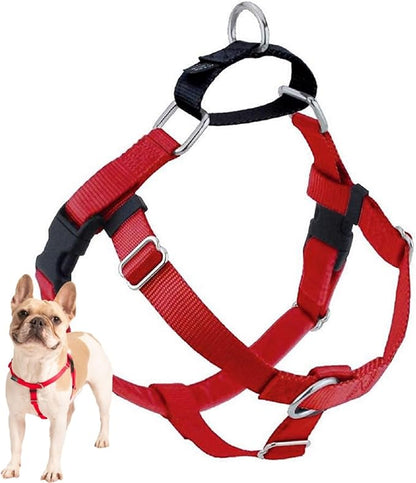 2 Hounds Design Freedom No Pull Dog Harness, Adjustable Harness, Easy Walking & Comfortable Control, Fits Small, Medium & Large Dogs, Solid Colors, Made in USA, 1" XXL, Red