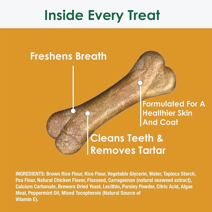 Bonies Natural Skin & Coat Formula Large-Sized Single Bone - Promote Silky Coat & Healthy Skin, Healthy Teeth & Fresh Breath, Low Calories - Chicken Flavor, [Large Dogs], 72 Bones