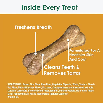 Bonies Natural Skin & Coat Formula Large-Sized Single Bone - Promote Silky Coat & Healthy Skin, Healthy Teeth & Fresh Breath, Low Calories - Chicken Flavor, [Large Dogs], 72 Bones