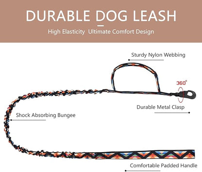 DAGANXI Tactical Dog Collar, Adjustable Military Training Nylon Dog Collar with Control Handle and Heavy Metal Buckle for Medium and Large Dogs, with Patches & Airtags Case (L, Colorful Triangle-Set)