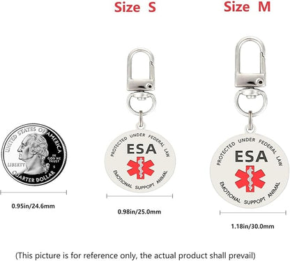 Emotional Support Dog Patches 2 pcs, ESA ID Tag Easily Attach to Dog Collar, Harness (Orange)
