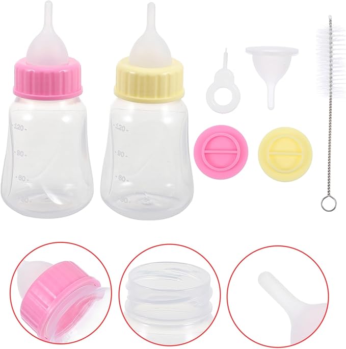 2pcs Kitten Milk Bottle Cat Nursing Bottles for Small Pets Puppy Feeder Safe Material Compact Portable