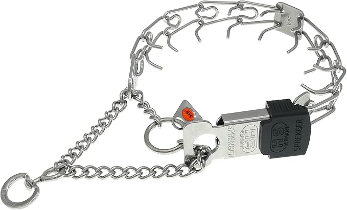 Herm Sprenger Prong Collar with Quick Release ClicLock Buckle for Small Medium Dogs Stainless Steel No Pull Collar | Pinch Collar for Dog Training Made in Germany (16in x 2.25mm)