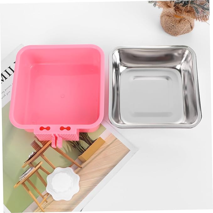 Milisten Stainless Steel Dog Bowl Hanging Feeder for Crate Pet Supplies Easy Cleaning Large