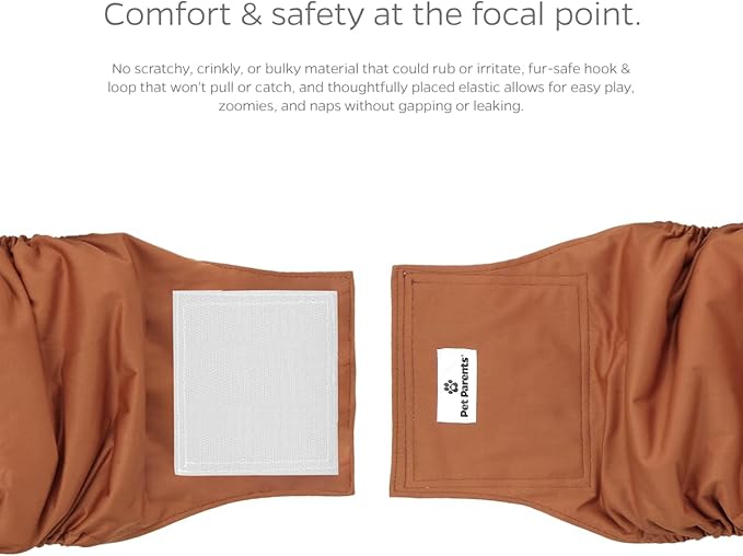 Pet Parents® Washable Belly Bands for Male Dogs (3pack) + Extendrs® of Durable Dog Diapers Male, Premium Male Dog Diapers & Dog Wraps (Small, Natural)