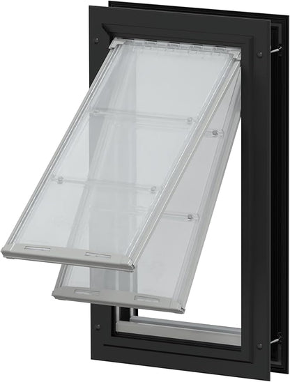 Endura Flap Giant Dog Door for Doors | Designed for Big & Tall Dog Breeds | Insulated Flap for Energy Efficiency | Weather-Resistant & Secure Aluminum Frame | Black, Extra Large, Double Flap