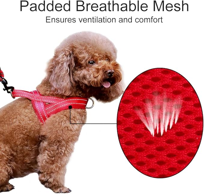 Plutus Pet No Pull Dog Harness with Breathable Mesh Padded, Adjustable Reflective Escape Proof Dog Harness, Quick Fit Dog Vest Harness for Small Medium Large Dogs(S, Red)