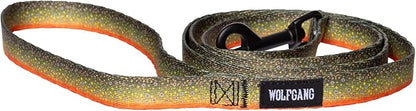 Wolfgang Heavy Duty Dog Leash, Pull-Tested for Walking & Training, BrookTrout Print, Small
