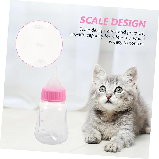 2pcs Kitten Milk Bottle Cat Nursing Bottles for Small Pets Puppy Feeder Safe Material Compact Portable