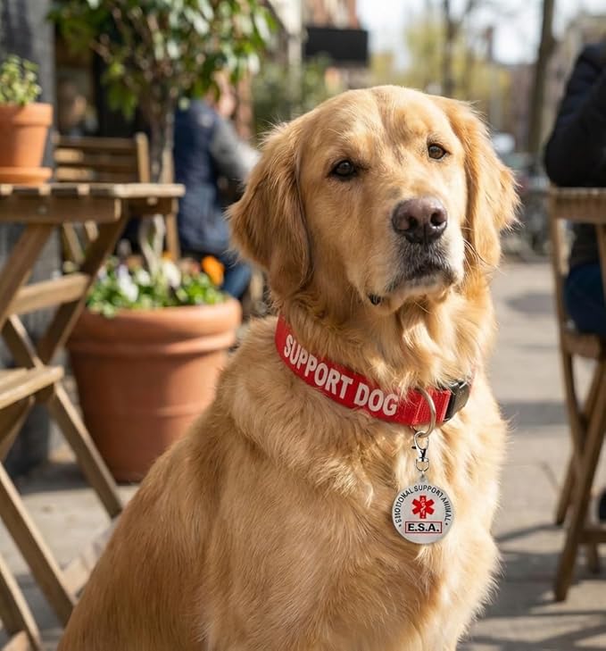 Service Dog Collar & Emotional Support Animal (ESA) Collar with Metal ID Tag + 3 Information Cards – Adjustable Heavy-Duty Nylon | ALL ACCESS CANINE