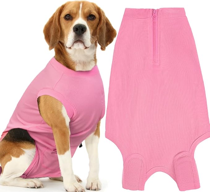 Recovery Suit for Dogs,Dog Cone Alternative Zipper Surgery Suit Female Spay,Soft Dog Surgery Suit for Anti Licking,Breathable Surgical Suit for Dogs Female Spay