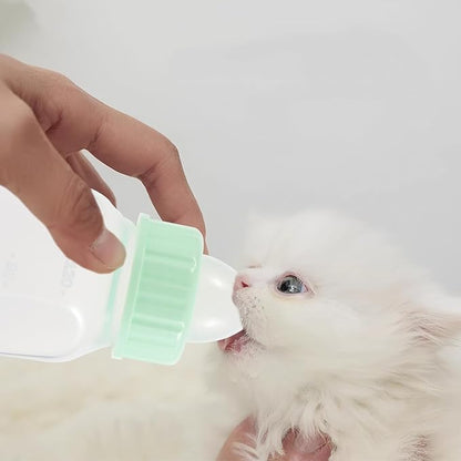 Abaodam Small Kitten Feeding Bottle Set Ergonomic Pet Nursing Feeder for Puppies Cats and Small Animals Lightweight Reusable Milk Container for Newborns and Portable Outdoor Use