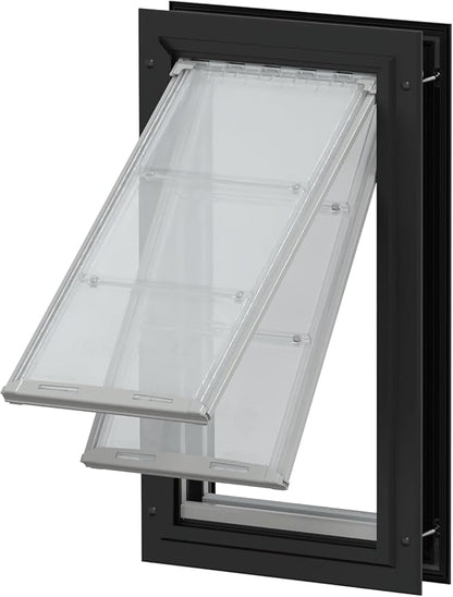 Endura Flap Double Flap Pet Door for Door Installations | Stylish for Interior & Exterior Doors | Durable Aluminum Frame & Weatherproof Dual-Layer Flap | Black, XL, Double Flap