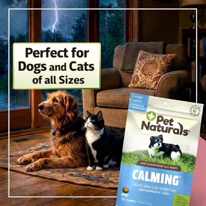 Pet Naturals Calming Chews for Dogs and Cats, Anxiety Relief with Gentle Ingredients for Thunder, Fireworks, Travel, Grooming, Value Size Calming Pet Treats, Chicken Flavor, 160 Count