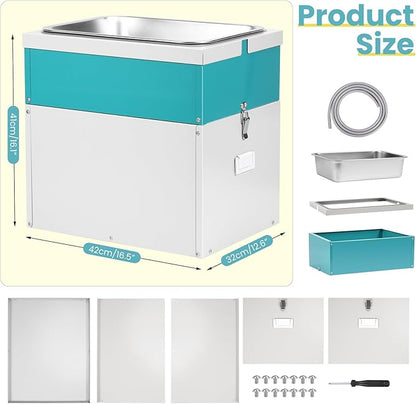 11L Automatic Dog Water Dispenser for Large Dogs Stainless Steel Bowl and Dog Food Storage Container (11L)