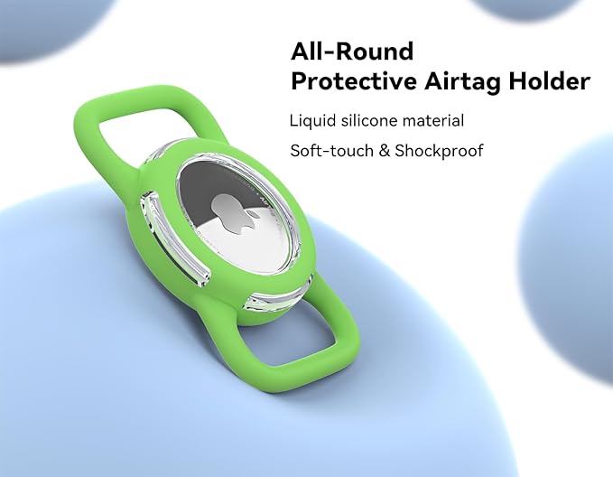 Waterproof Airtag Holder for Dog Collar, Soft Full-Body Protective Airtag Holder for Dog & Cat Collars, Ultra-Durable, Easy Installation, Lightweight Clear Airtag Case (Green, Regular)
