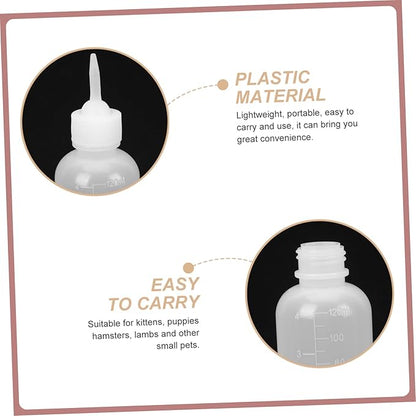 Kisangel 4pcs Plastic Kitten Puppy Milk Bottle Cat Dog Feeding Bottle for Newborn Pet Nursing