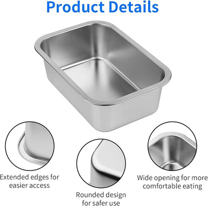 Ohtomber Stainless Steel 1.25 Gallons Large Dog Water Bowl, Metal Pet Dog Water & Food Bowl No Spilling, Outdoor Feeder Dish Plate for Cat, Big, Extra Large Pet
